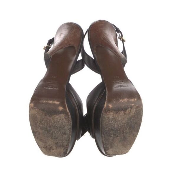 Awesome Yves Saint Laurent Leather Slingback Sandals, YSL - Picture 3 of 8